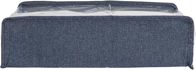 Household Essentials Under Bed Zippered Sweater Storage Bags with Clear Vision Panel, Set of 3, Denim