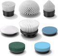 Replaceable Brush Heads Set,8 Pcs Set Suitable for Electric Spin Scrubber,Spin Brush Heads Replacement for Most Brands of ANS-8051A/8050 Cordless Shower Scrubber,for Home and Kitchen,Bathroom,Car