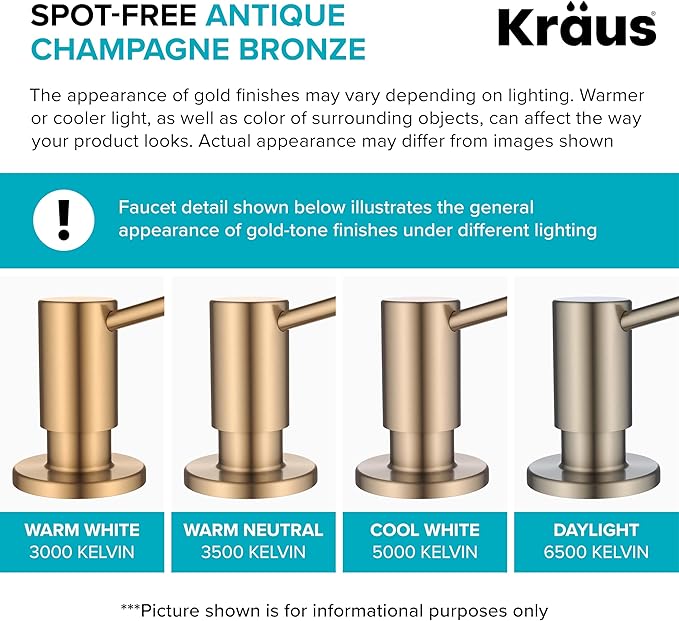 KRAUS Kitchen Soap and Lotion Dispenser in Spot-Free Antique Champagne Bronze, KSD-43SFACB