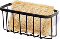 iDesign Stainless Steel Suction Sponge Holder - Kitchen Sink Sponge Caddy Organizer - Matte Black