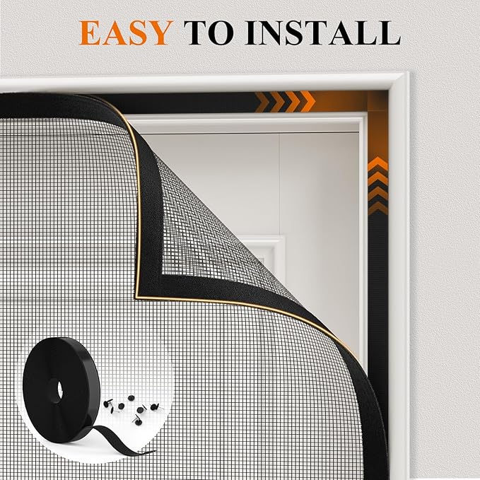 MAGZO Customized Magnetic Screen Door, Reinforced Polyester Scratch-Proof, Keep Annoying Creatures Out, Easy Install with Strong-Adhesive Hook&Loop, Enjoy Beauty Sunshine and Let Fresh Air Flow