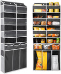 Extra Large Over The Door Organizer with Clear Pockets - 8 Compartments & XL Bottom Storage, Heavy-Duty Hanging Organizer for Bathroom, Bedroom, Closet (57 Inch Height).