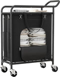 Laundry Basket with Wheels,114L Large Rolling Laundry Hamper, Heavy-Duty Laundry Cart Sturdy Metal Frame with Handle, Minimizes Bending Easy Access Clothing for Bedroom, Bathroom, Laundry Room (Black)