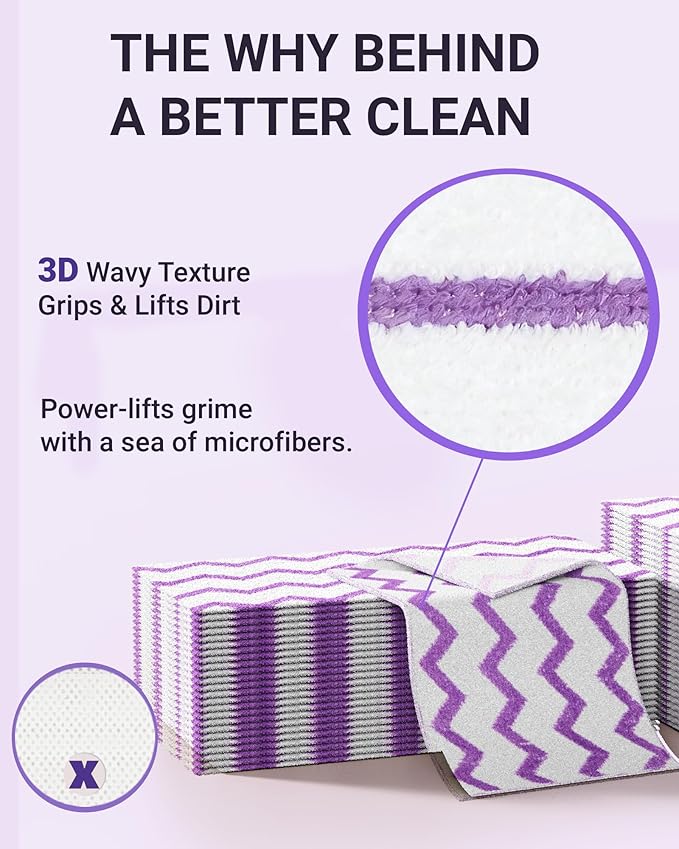 Wet Jet Refills, 50 Count Microfiber Wet Jet Pads for Swiffer Mop, Disposable Multi Surface Swifter Pads Refill, Floor Cleaner for Mopping, Heavy-Duty Absorbent and Stickiness