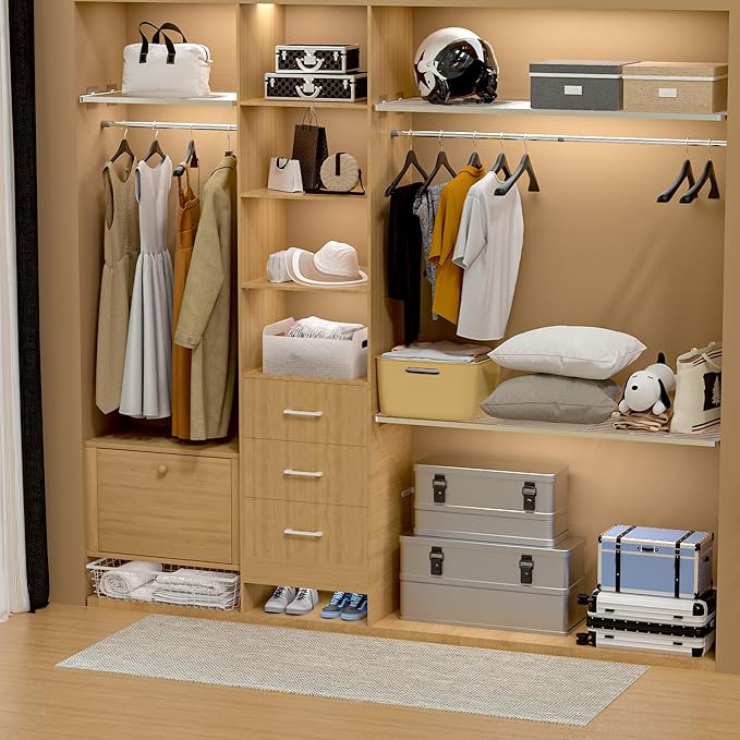 Expandable Closet Organizer Shelves, Adjustable Rod Metal Storage Shelves Divider for Wardrobe Cupboard Kitchen (Silver,7.9" D x 17"-31" W,2PCS)