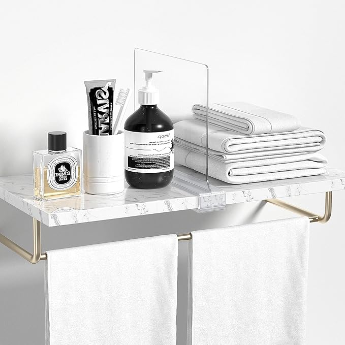 Aolloa 6 PCS Shelf Dividers for Closet Organization Acrylic Clear Closet Shelf Divider for Wooden Shelving Suitable for Wooden or Vertical Shelves Or Bedroom, Kitchen and Office