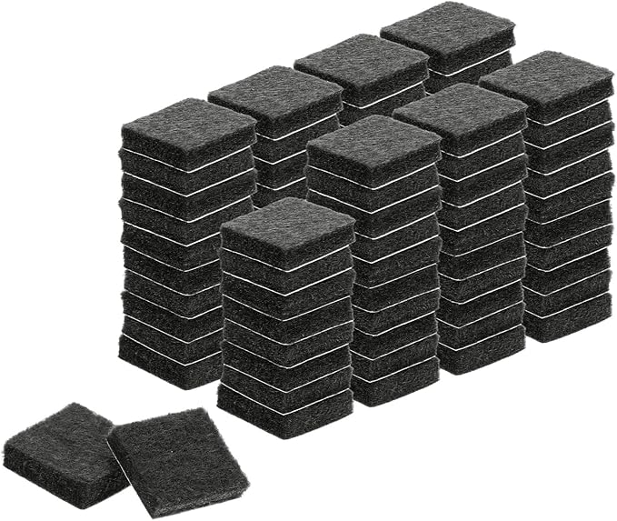 uxcell Felt Furniture Pads, 70Pcs 0.79" x 0.79" Adhesive Backed Felt Non-Slip Anti-Scratch Chair Leg Protectors for Protecting Hardwood Floor, Black
