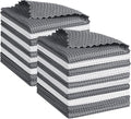 GLIMGLINT Waffle Weave Microfiber Towel,Lint Free Microfiber Cleaning Cloth for Household,Reusable Dish Towels,20Pack,11.5x11.5 Inch, (12 Grey, 8 White)