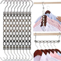 Hangers Space Saving, Metal Hanger Organizer, Closet Space Savers, Collapsible Magic Hangers for Heavy Clothes, Closet Organizers and Storage, College Dorm Room Essentials (Upgrade Chrome Metal)