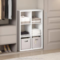Furinno Cubic Closet Organizers and Storage, 6-Cube Closet Organizer, Open Shelf Closet Storage, Extra Thick Frame for Wardrobe, Bedroom, Living Room, White