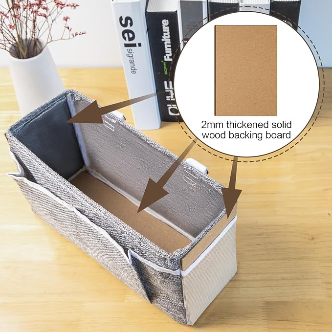 Bedside Caddy, bedside organizer, Hanging Organizers, Storage Bags with Self-adhesive on The Back to Hang Over Beds for Headboards, Bunk Bed, Car Seat Back Organizers (Upgraded Version Grey)