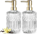 EMPO Clear Glass Soap Dispenser with ABS Plastic Pump, Crystal Lotion Dispensers for Kitchen Sink, Bathroom (2Pack Clear)