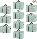 VENO 10 Pack Moving Bags and Large Christmas Storage Bins with lids. Alternative to Moving Boxes, Packing Supplies for College. Extra Large Heavy Duty Totes for Packaging (Shiny Light Green, 10 Pack)