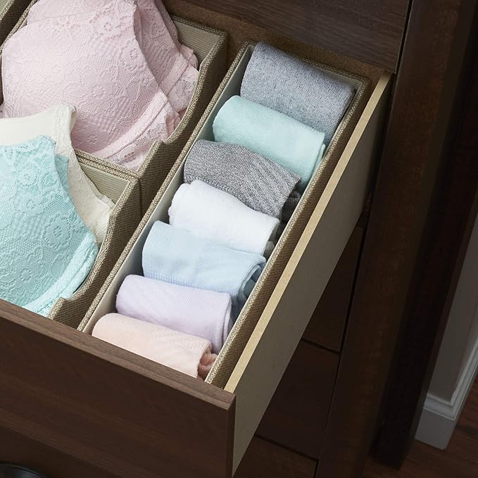 Household Essentials Brown 720-1 Deep Drawer Organizer Box for Storage | 12 in x 4 in x 3.13