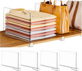 Clear Acrylic Shelf Dividers for Closet Organization - 4 Pack Closet Shelf Divider for Sweatshirt,Towel,Bag,Purse,Clothing,Sweater Organizer,Plastic Dividers and Separators for Shelves and Bedroom