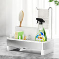 Ewaiira Stainless Steel Sink Caddy, Sponge Holder for Kitchen Sink with Brush Holder & Dishcloth Rack, Rustproof Sink Organizer Countertop, Kitchen Organizers Storage Essentials (E-White)