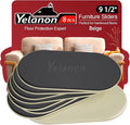 Yelanon Furniture Sliders – 8 Pcs 9.5" Floor Protectors for Furniture – Long-Lasting Furniture Movers Sliders – Easy Furniture Moving (Beige)