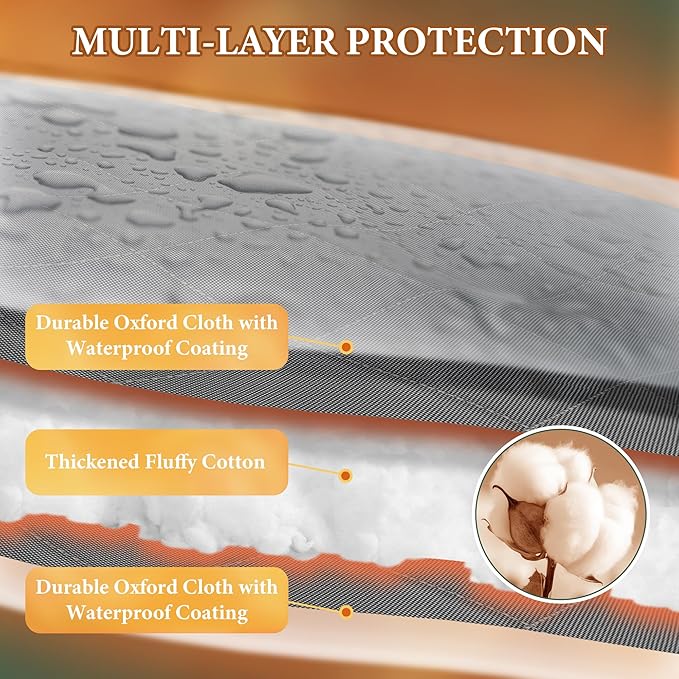 Magnetic Thermal Insulated Door Curtain Fits 36'' x 96'' Doors (Curtain Size 38'' x 98''), Oxford&Cotton Thermal Door Cover Insulation for Winter/Doorway/Attic Doors, Keep Warm, Grey