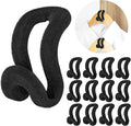 Clothes Hanger Connector Hooks, 60 Pcs Heavy Duty Velvet Clothes Hangers with Cascading Hook, Space Saver Mini Cascading Hangers for Clothes, Closet(Black)