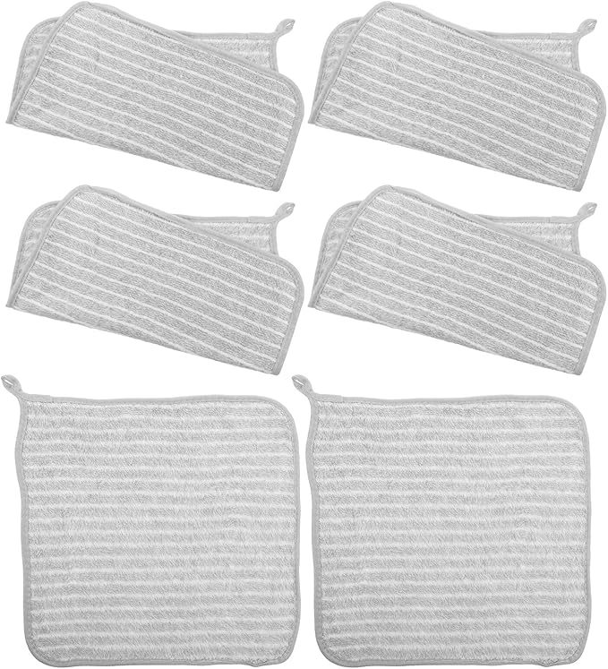 Alipis 10pcs Large Gray Microfiber Cleaning Cloths 30cm Absorbent Dish Towels Reusable Kitchen Rags for Housekeeping and Dishwashing