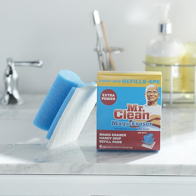 Mr. Clean Magic Eraser Scrubber Sponge with Handle, Blue
