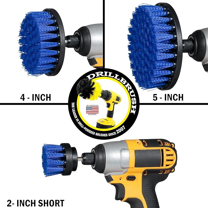 Kayak - Canoe - Yacht - Raft - Drill Brush - Boat Accessories - Fiberglass - Hull Cleaner - Cleaning Supplies - Pond Scum, Oil Residue, Weeds, Barnacles, Oxidation - Spin Brush Kit