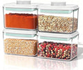 Airtight Food Storage Container Pop Containers With Lids, Bpa Free for Spaghetti Cereal Flour Rice Kitchen Organizer (500ml / 0.5qt *4)