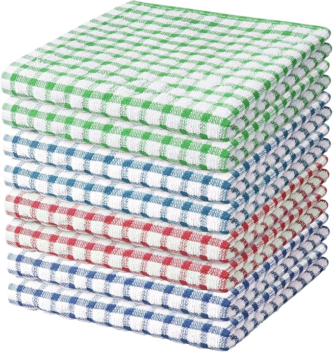 Nialnant 8 Pack Dish Cloths for Washing Dishes, 100% Cotton Reusable Cleaning Rag, Quick Drying Dish Towels for Kitchen-11 x 11 Inches