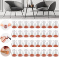 32PCS Upgraded Silicone Chair Leg Floor Protectors for Hardwood Floors, Furniture Sliders for Chair Legs, Felt Bottom Furniture Pads, Anti-Slip Round&Square Cap Covers to Scratch and Reduce Noise