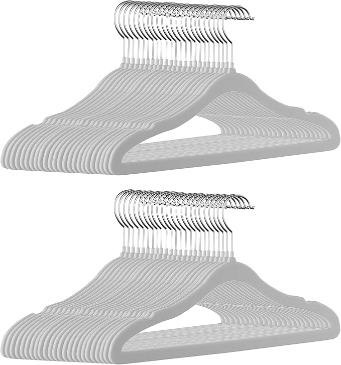 GoodtoU Kids Hangers Velvet 50 Pack 14" - Kids Felt Hangers Non Slip Toddler Hanger Childrens Hanger for Kid
