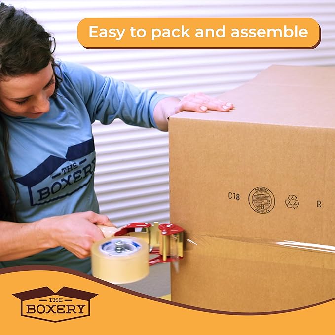 The Boxery 18"x14"x12" Brown/Kraft Corrugated Cardboard Shipping Boxes 25-Pack | Mailing, Packing, Moving & Storage for Business/Home – Durable - Eco-Friendly, Recyclable - Made in the USA