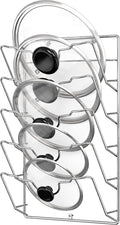Simple Houseware Wall Door Mounted Pot Lid Rack, Chrome Finish