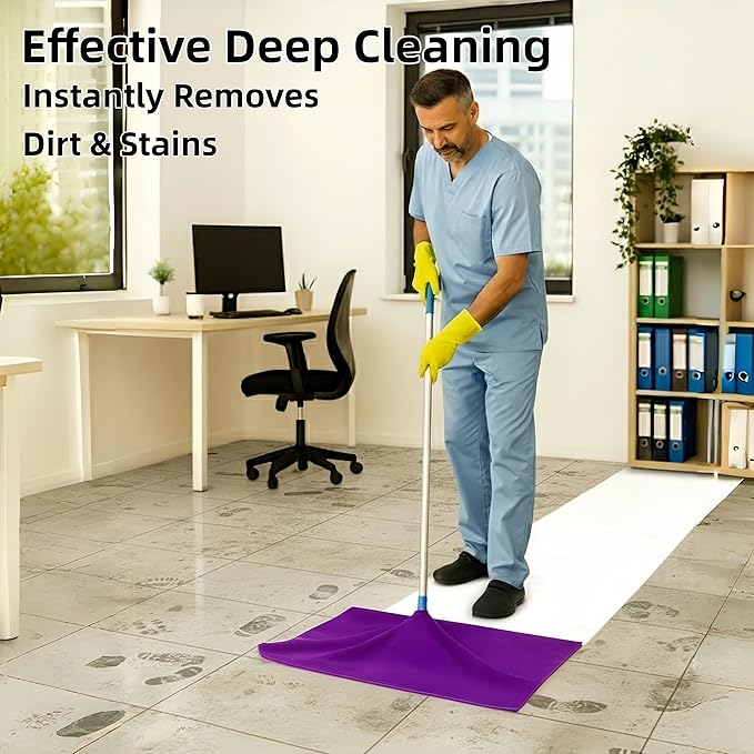 8 Pcs Extra Large Microfiber Cleaning Cloths – 30x20 in Mop Towels for Floor Cleaning, Reusable, Lint-Free Floor Rags, Color-Coded, pano de Chao, trapos para trapear(8,Blue,Purple)