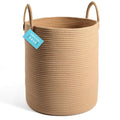 OrganiHaus Large Woven Laundry Basket w/Handles 52L, Rope Dirty Clothes Hamper, Blanket Basket for Living Room, Baby Laundry Hamper for Nursery, Soft & Durable Decorative Organizer Bin - Honey