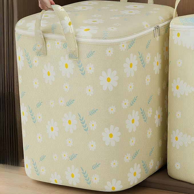 Comforter Storage Bag, Extra Large Clothes Storage Organizer for Blankets Bedding Sweaters, Foldable Soft Storage, Zipper Closure, Carry Handles, Closet Under Bed Moving Travel (180L)