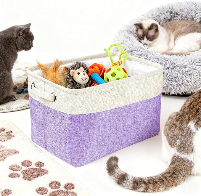 Personalized Dog Toy Basket Custom Pet Toy Box with Name Photo Customized Storage Foldable Organizer Bins for Toys Clothing