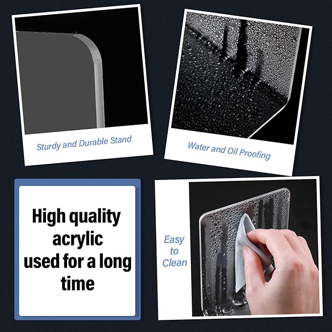 Eaasty 12 Pcs/ 6 Pairs Clear Acrylic Bookends for Shelves Heavy Duty Book End Desktop Organizer Bookshelf L Shaped Dividers Book Stopper for School Office Home Library File Movies CD