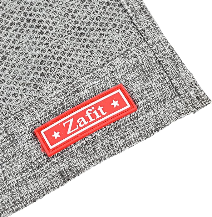 Zafit Linen Bedside Caddy, Bedside Storage Organizer for Hospital Beds, College Dorm Rooms or Baby Bed (Classic 4 Pockets Grey)