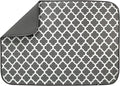 S&T INC. Dish Drying Mat XL, 18” x 24”, Absorbent Microfiber Kitchen Counter Mat, Dish Drying Pad for Dishes, Utensils, Pots and Pans, Extra Large, Pewter Grey Trellis