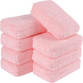 AIDEA Microfiber Applicator Pad-8Pack, Car Wash Sponge, Premium Microfiber Sponge and Cleaning Pads, Perfect for Effortless Wax, Sealant, and Conditioner Application, Car Detailing Supplies, Pink