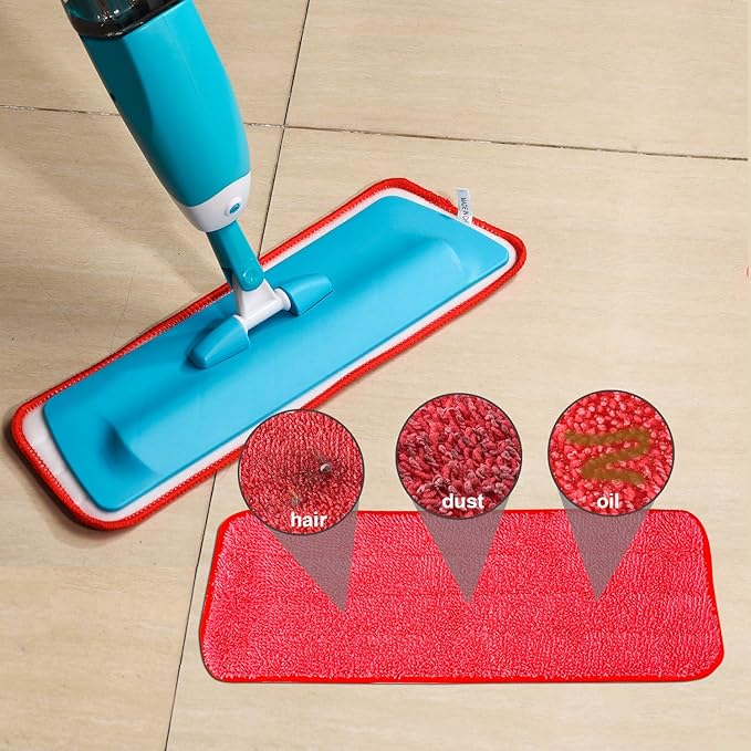 Shappy 3 Pack Reveal Mop Pads Head Replacement Spray Pads Microfiber Cleaning Pads for Wet Dry Mops Flat Replacement Heads for Floor Cleaning 16.5 x 5.5 Inch