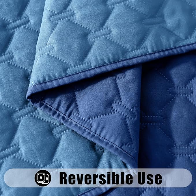 Smiry Waterproof Dog Bed Cover Blanket, Soft Reversible Pet Blanket, Washable Leakproof Cats Dogs Couch Cover for Sofa, Couch, Furniture, Plaid (82x82 Inch, Navy/Blue)