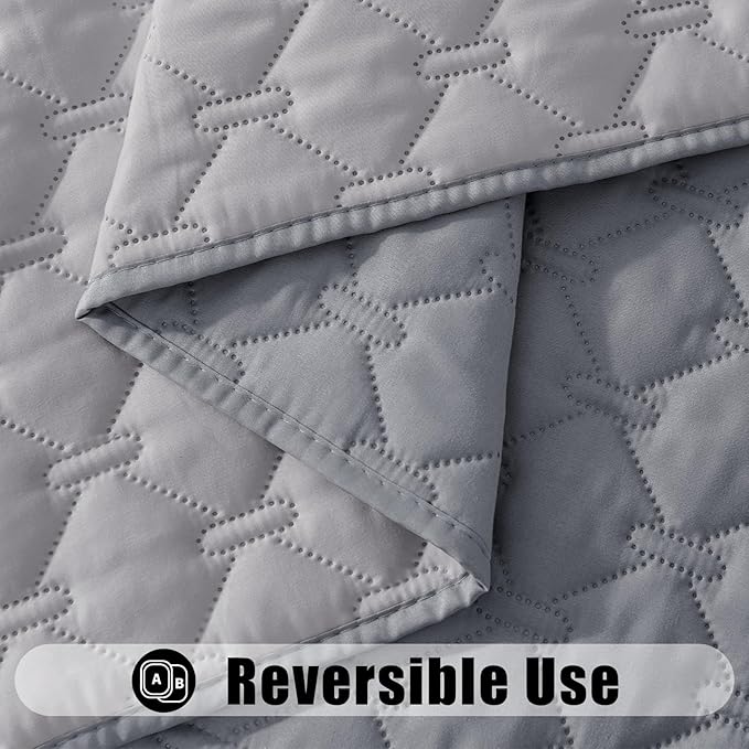 Smiry Waterproof Dog Bed Cover Blanket, Soft Reversible Pet Blanket, Washable Leakproof Cats Dogs Couch Cover for Sofa, Couch, Furniture, Plaid (68x82 Inch, Grey/Light Grey)