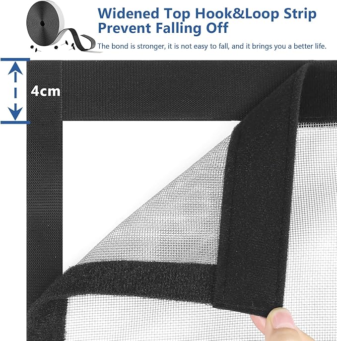 WochiTV Sliding Screen Door Fits Door Size 64 x 82, Magnetic Screen Door Screen Size 66" x 84", Double Opening Mesh Net Curtain with Magnet Hands Free Great for French Door Pet Kid