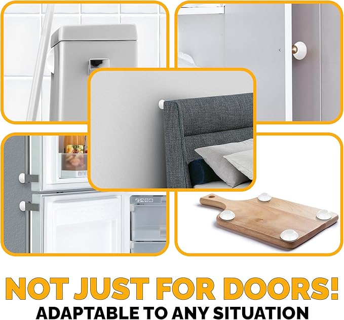 Ducki Door Stop Wall Protectors, 6 Pack White, Self Adhesive Reusable Solution for Stopping Wall Damage & Noise from Doors, Refrigerators, & in Your Home or Office, Durable Shock Absorbent & Discreet