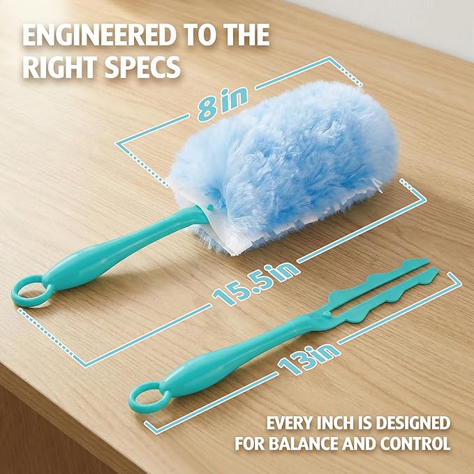 60 Count 360 Dusters Refills Compatible with Swiffer Duster with 2 Upgrade Hands