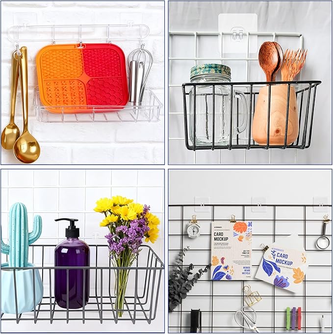 MBAIY0 Shower Caddy Adhesive Replacement, 15 Pack Strong Shower Shelf Adhesive Hooks for Bathroom Storage Shelves and Kitchen Racks
