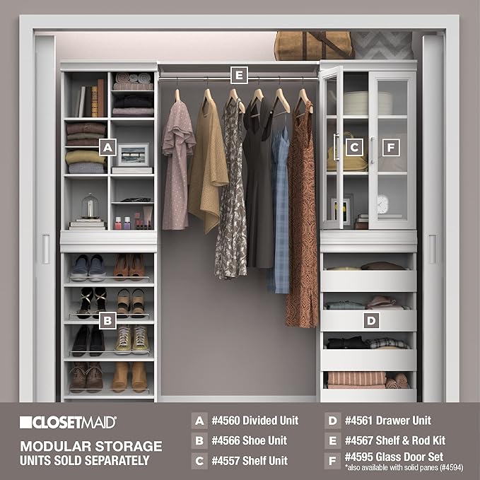 ClosetMaid Modular Storage Shelf Unit with 3 Shelves, White