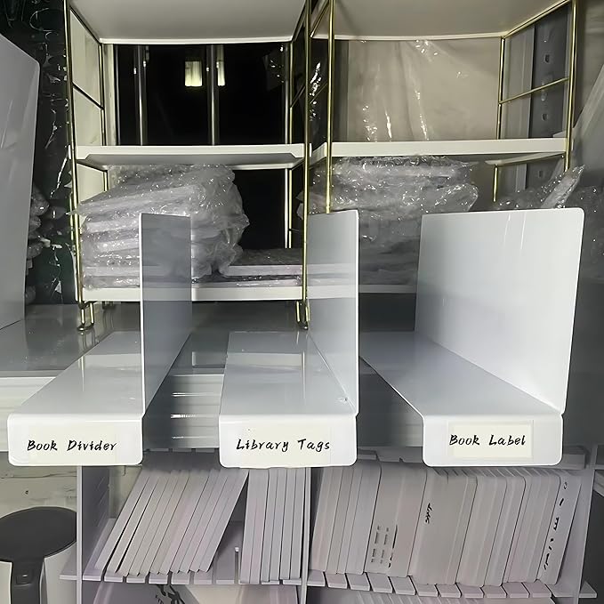 20 Pcs 28 * 12CM 1MM Shelf Divider for Library Labels;Bookshelf Labels;Book Number prompts;Bookshelf Separation Classification;File Guides