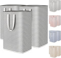 Lifewit 3 Pack Laundry Hamper Large Collapsible Laundry Baskets, Freestanding Waterproof Clothes Hamper with Easy Carry Handles in Laundry Room Bedroom Bathroom College Dorm, Black, 3 x 80L
